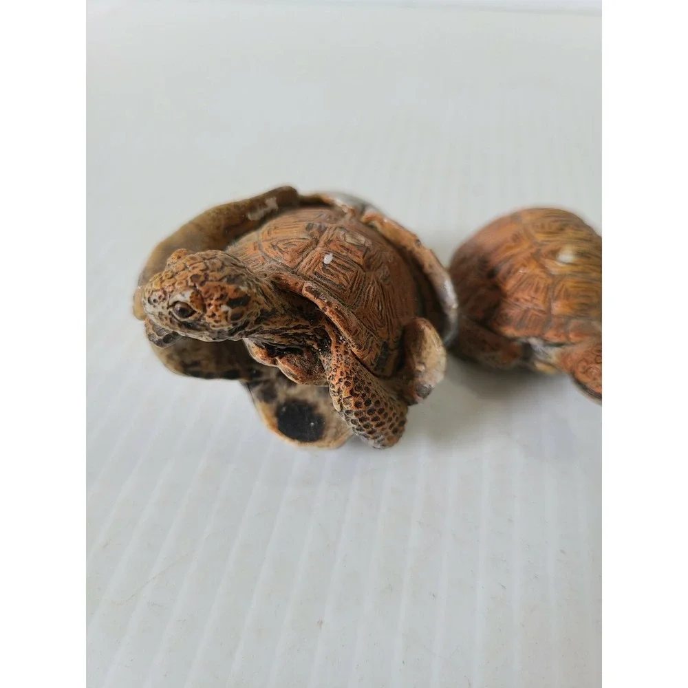 Vtg AAA Quality Rubber Tortoises Set of 3 plus small one. Turtle Egg Hatching